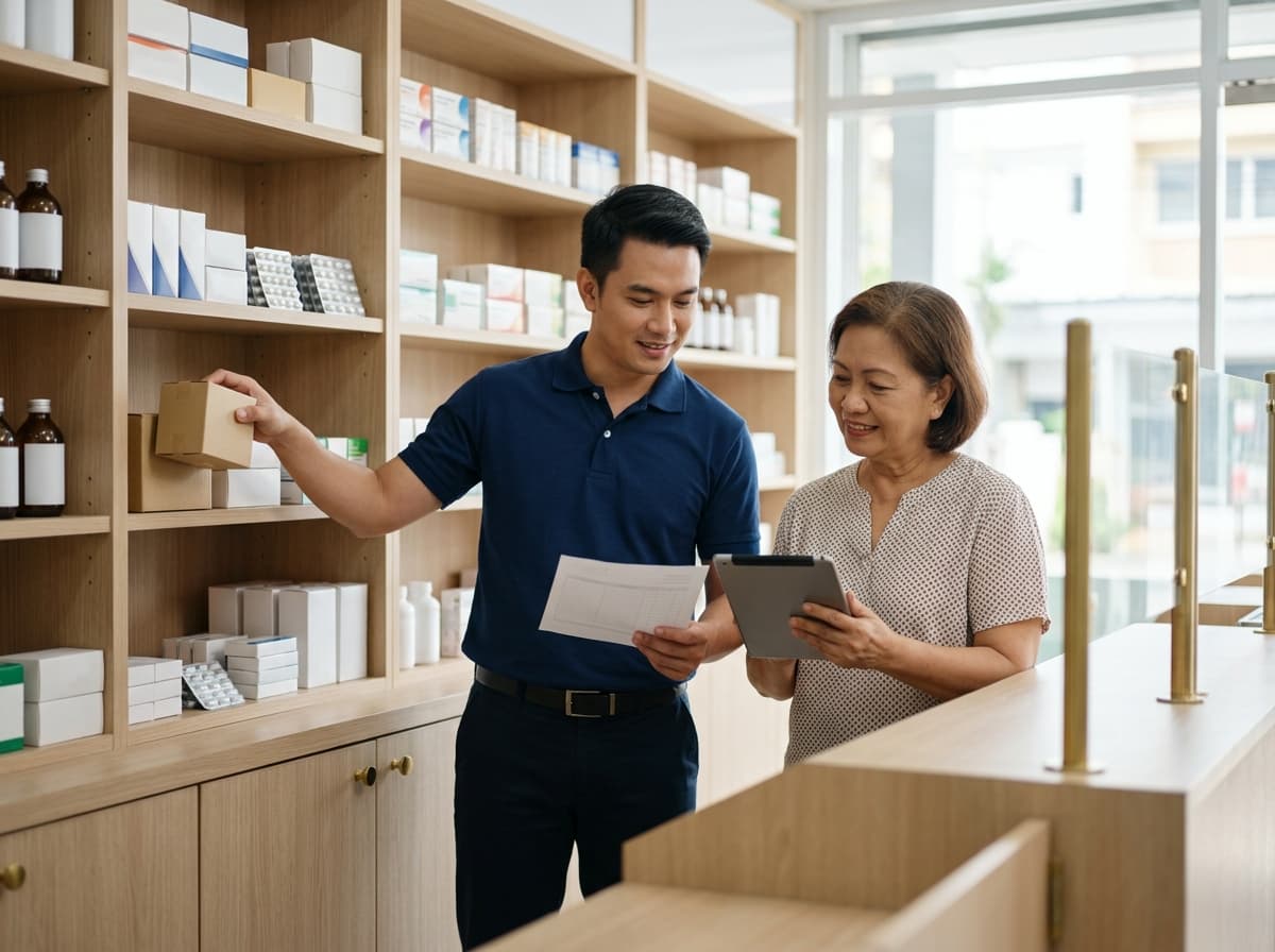 Stocked partner pharmacy shelves